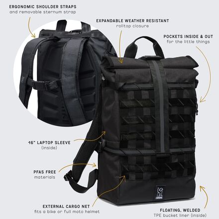 (���) �������� �Х顼�� ������ 22L �Хå��ѥå� Chrome Barrage Cargo 22L Backpack Black