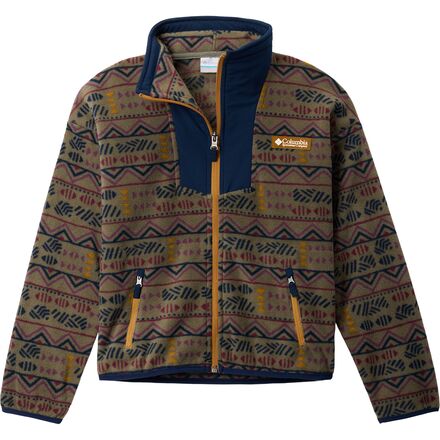 (取寄) コロンビア キッズ セコイア グローブ プリンテッド フル-ジップ フリース ジャケット - キッズ Columbia kids Sequoia Grove Printed Full-Zip Fleece Jacket - Kids' Stone Green Horizons/Coll Navy