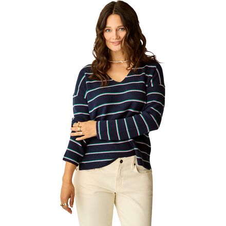 (取寄) カーヴ デザイン レディース セラ メリノ セーター - ウィメンズ Carve Designs women Zella Merino Sweater - Women's Navy Stripe