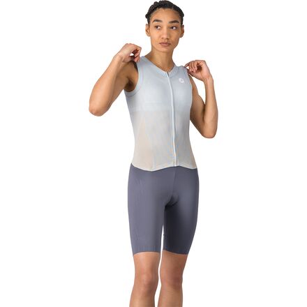 乐天商城 - (取寄) カステリ レディース フリー サンレモ 3 スリーブレス トライ スーツ - ウィメンズ Castelli women Free Sanremo 3 Sleeveless Tri Suit - Women's Winter Sky/Silver Moon-Smoky Gray