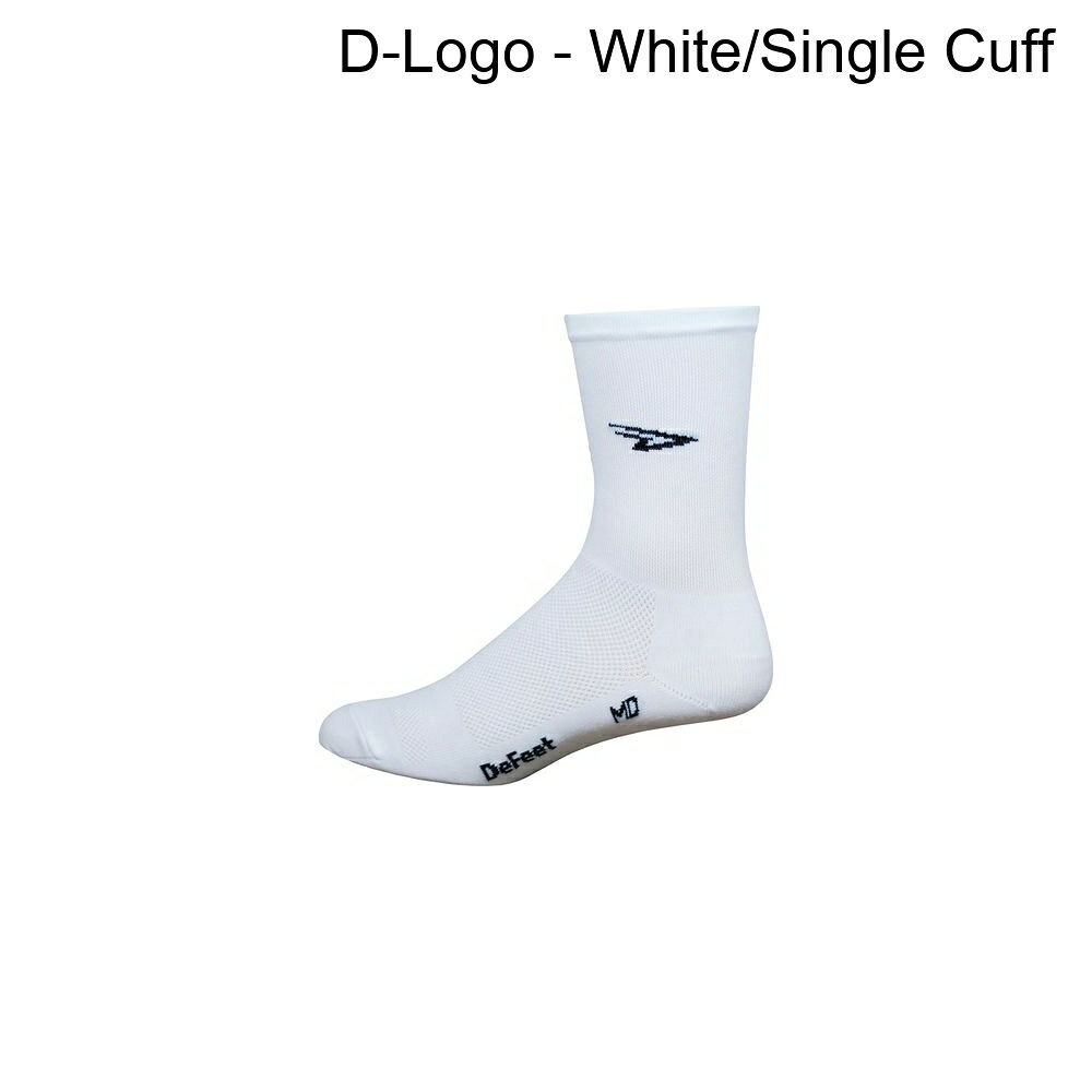 (取寄) デフィート エアイーター 5インチ ソック DeFeet Aireator 5in Sock D-Logo - White/Single Cuff