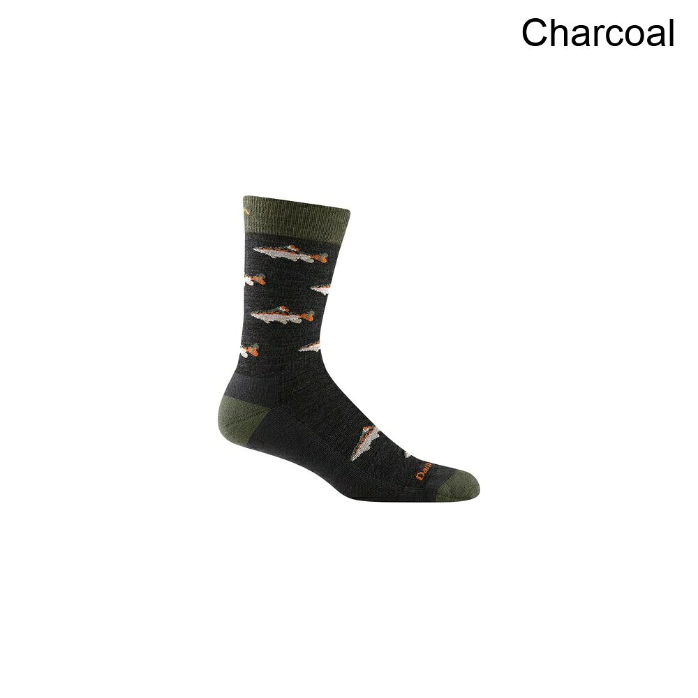 (取寄) ダーンタフ メンズ スペー フライ クルー ライトウェイト クッション ソック - メンズ Darn Tough men Spey Fly Crew Lightweight Cushion Sock - Men's Charcoal