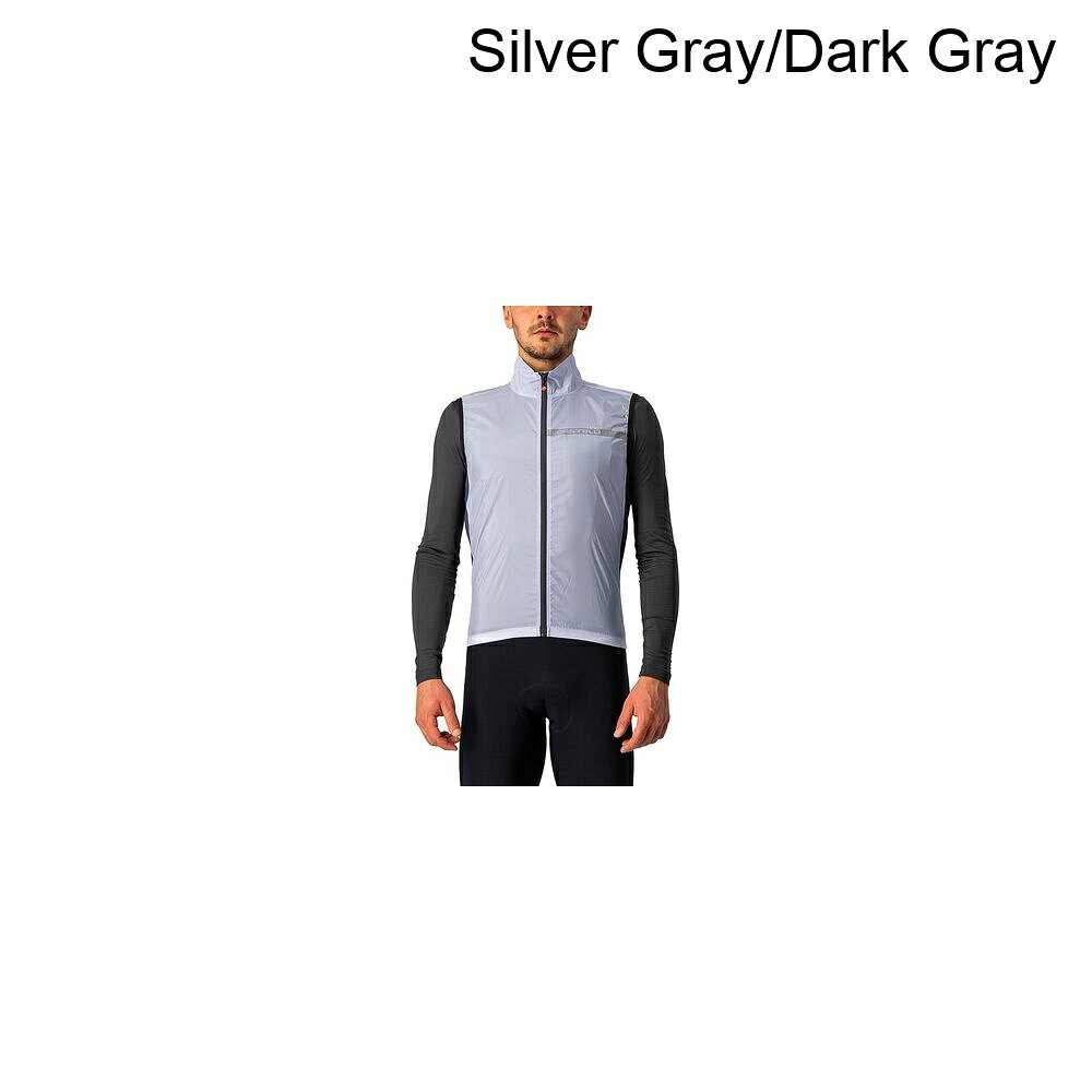 (取寄) カステリ メンズ スクアドラ ストレッチ ベスト - メンズ Castelli men Squadra Stretch Vest - Men's Silver Gray/Dark Gray