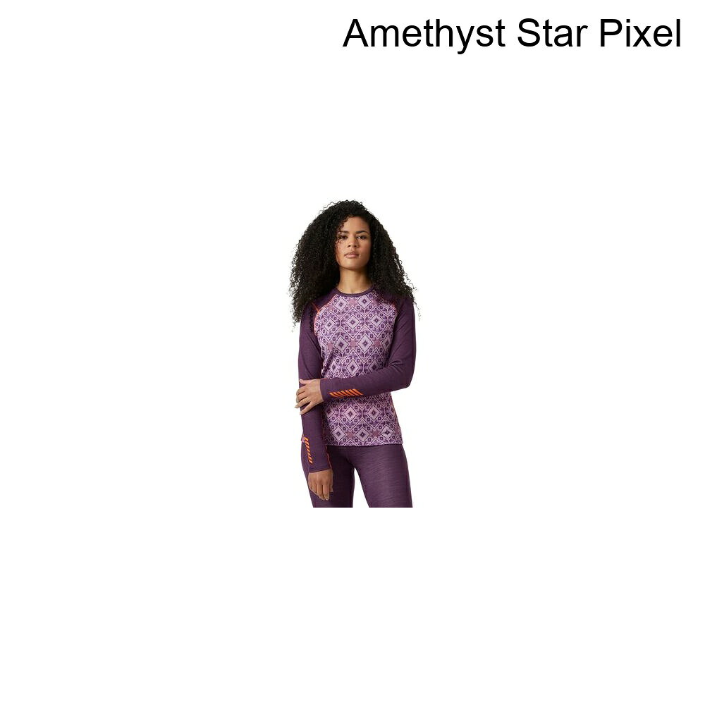 (取寄) ヘリーハンセン レディース リファ メリノ ミッドウエイト グラフィック トップ - ウィメンズ Helly Hansen women Lifa Merino Midweight Graphic Top - Women's Amethyst Star Pixel