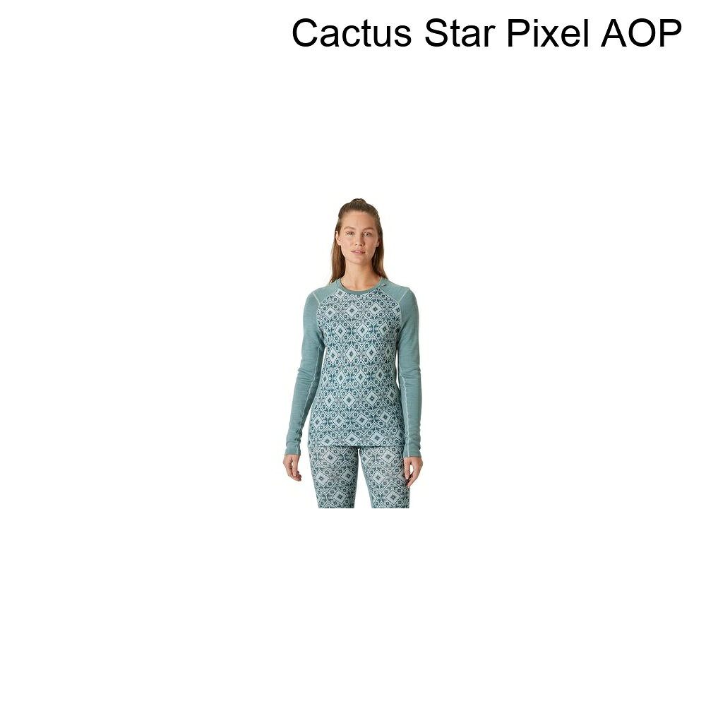 (取寄) ヘリーハンセン レディース リファ メリノ ミッドウエイト グラフィック トップ - ウィメンズ Helly Hansen women Lifa Merino Midweight Graphic Top - Women's Cactus Star Pixel AOP