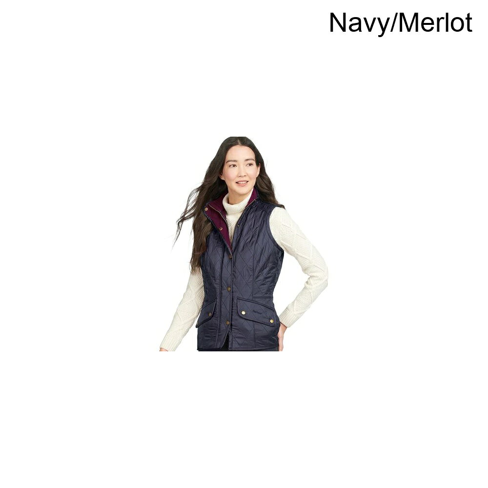 (取寄) バブアー レディース キャバルリー ジレ ベスト - ウィメンズ Barbour women Cavalry Gilet Vest - Women's Navy/Merlot