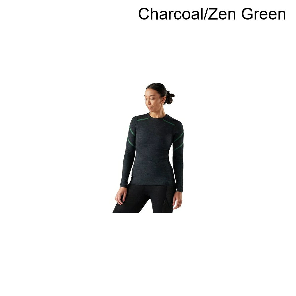 (取寄) スマートウール レディース イントラニット サーマル メリノ クルー ベースレイヤー— - ウィメンズ Smartwool women Intraknit Thermal Merino Crew Baselayer - Women's Charcoal/Zen Green
