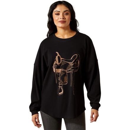 Rakuten - (取寄) アリアット レディース キャンバス オーバーサイズ T-シャツ - ウィメンズ Ariat women Canvas Oversized T-Shirt - Women's Black