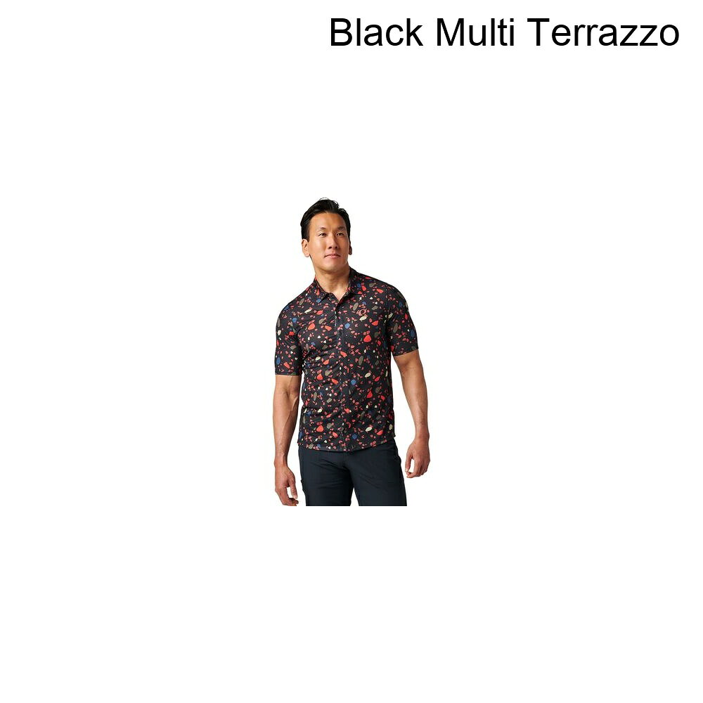 (取寄) パールイズミ メンズ キャニオン テック スナップ ショート スリーブ - メンズ PEARL iZUMi men Canyon Tech Snap Short Sleeve - Men's Black Multi Terrazzo