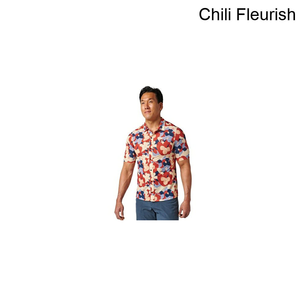 (取寄) パールイズミ メンズ キャニオン テック スナップ ショート スリーブ - メンズ PEARL iZUMi men Canyon Tech Snap Short Sleeve - Men's Chili Fleurish