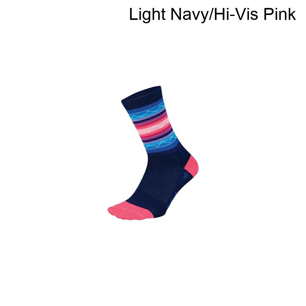 (取寄) デフィート エアイーター 6インチ サンタ Fe ソック DeFeet Aireator 6in Santa Fe Sock Light Navy/Hi-Vis Pink