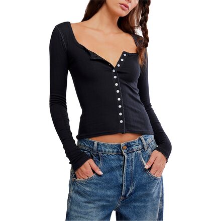 (取寄) フリーピープル レディース エンド ゲーム ポインテール ロング-スローブ トップ - ウィメンズ Free People women End Game Pointelle Long-Sleeve Top - Women's Black