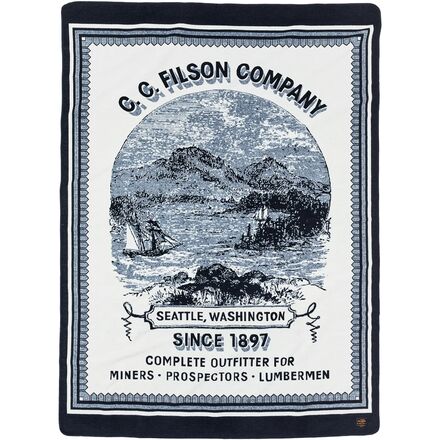 (取寄) フィルソン ウール-ブレンド ブランケット Filson Wool-Blend Blanket NavyMtnSea
