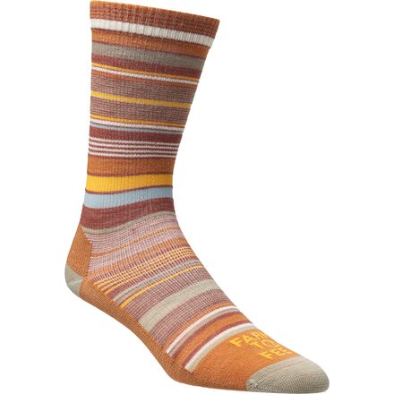 (取寄) ファームトゥフィート レディース イサカ マルチ ストライプ ソック - ウィメンズ Farm To Feet women Ithaca Multi Stripe Sock - Women's Marmalade/Desert Tan