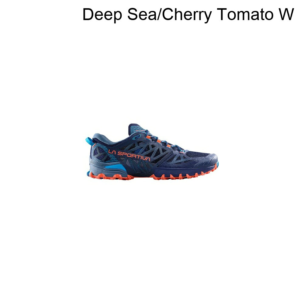 (取寄) スポルティバ メンズ ブシドー 3 ワイド トレイル ランニング シューズ - メンズ La Sportiva men Bushido III Wide Trail Running Shoe - Men's Deep Sea/Cherry Tomato W