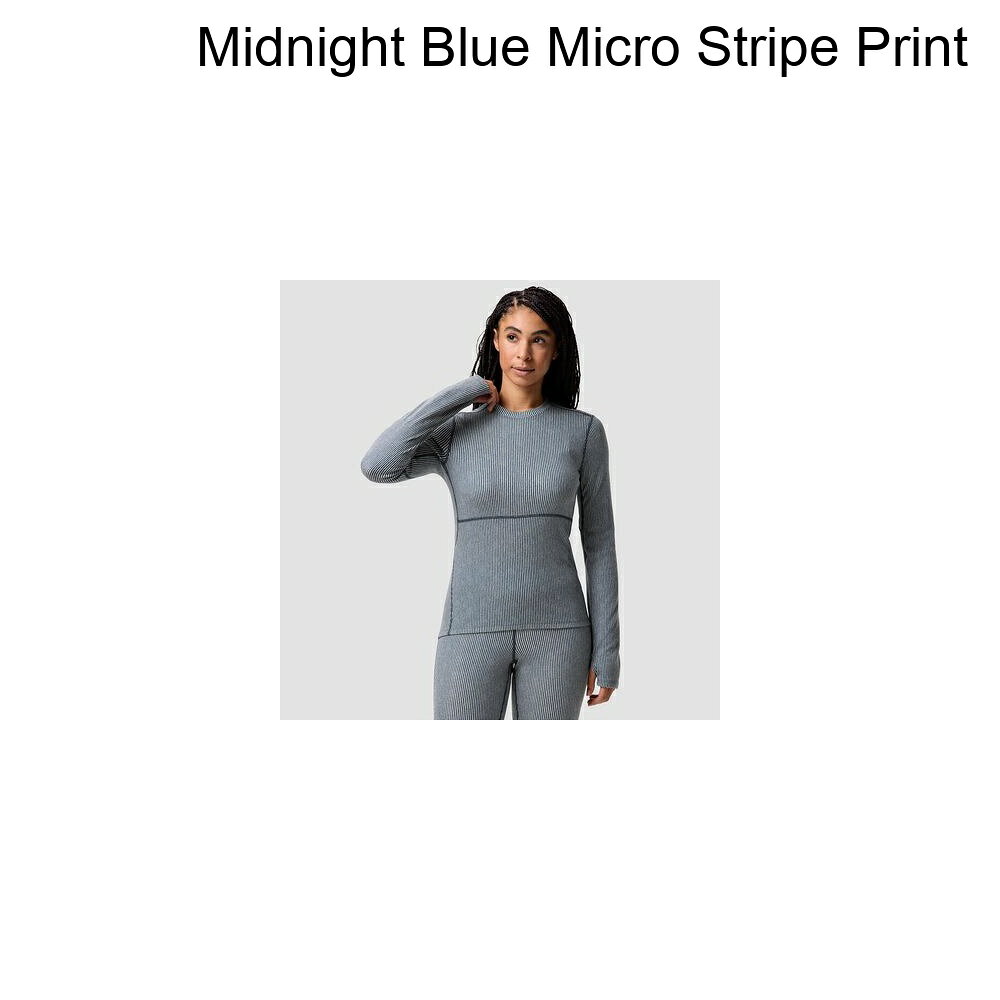 (取寄) バックカントリー レディース RWS メリノ ベースレイヤー— クルー トップ - ウィメンズ Backcountry women Cedars RWS Merino Mid-Wt Baselayer Crew Top - Women's Midnight Blue Micro Stripe Print