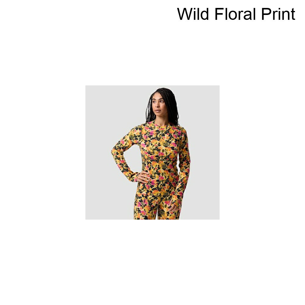 (取寄) バックカントリー レディース RWS メリノ ベースレイヤー— クルー トップ - ウィメンズ Backcountry women Cedars RWS Merino Mid-Wt Baselayer Crew Top - Women's Wild Floral Print