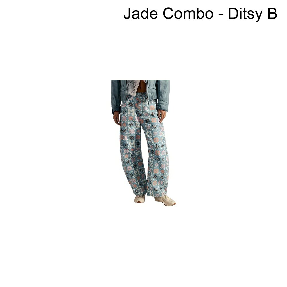 (取寄) フリーピープル レディース グッド ラック プリンテッド バレル パンツ - ウィメンズ Free People women Good Luck Printed Barrel Pant - Women's Jade Combo - Ditsy B