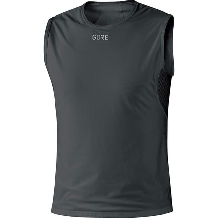 Inner - (取寄) ゴアウェア メンズ ウインドストッパー ベース レイヤー スリーブレス シャツ - メンズ GOREWEAR men Windstopper Base Layer Sleeveless Shirt - Men's Black