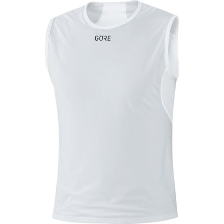 Inner - (取寄) ゴアウェア メンズ ウインドストッパー ベース レイヤー スリーブレス シャツ - メンズ GOREWEAR men Windstopper Base Layer Sleeveless Shirt - Men's Light Grey/White