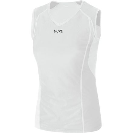 (取寄) ゴアウェア レディース ウインドストッパー ベース レイヤー スリーブレス シャツ - ウィメンズ GOREWEAR women Windstopper Base Layer Sleeveless Shirt - Women 039 s Light Grey/White