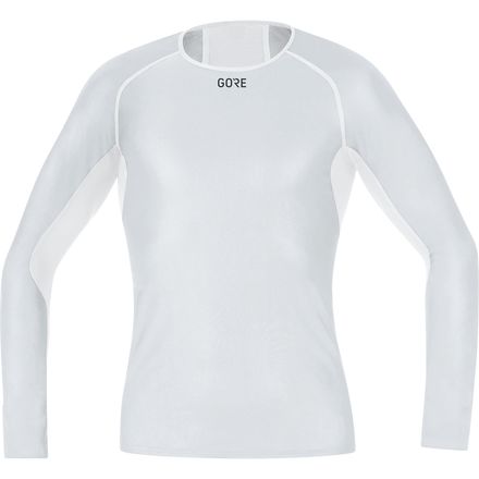 (取寄) ゴアウェア メンズ ウインドストッパー ベース レイヤー ロング スリーブ シャツ - メンズ GOREWEAR men Windstopper Base Layer Long Sleeve Shirt - Men 039 s Light Grey/White