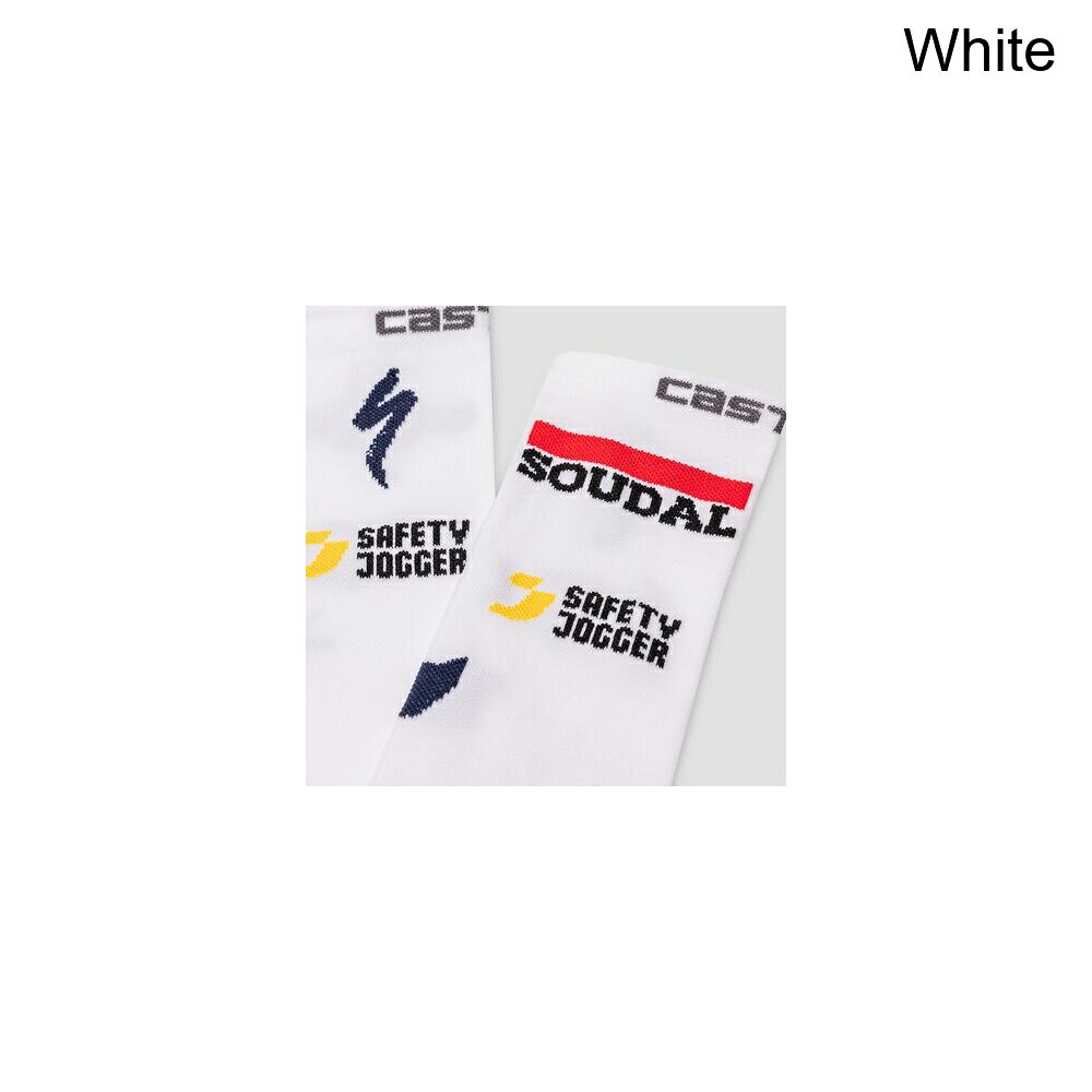 ジェットラグ楽天市場店の(取寄) カステリ メンズ ロッソ コルサ プロ 18 ソック - メンズ Castelli men Soudal/Quick-Step Rosso Corsa Pro 18 Sock - Men's White｜アングル3