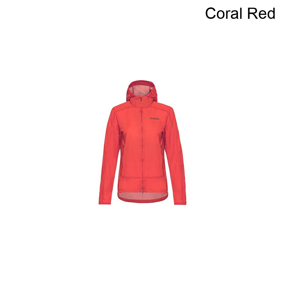 (取寄) ゴアウェア レディース ファーンフロー フーデット ウィンドブレーカー - ウィメンズ GOREWEAR women Fernflow Hooded Windbreaker - Women's Coral Red