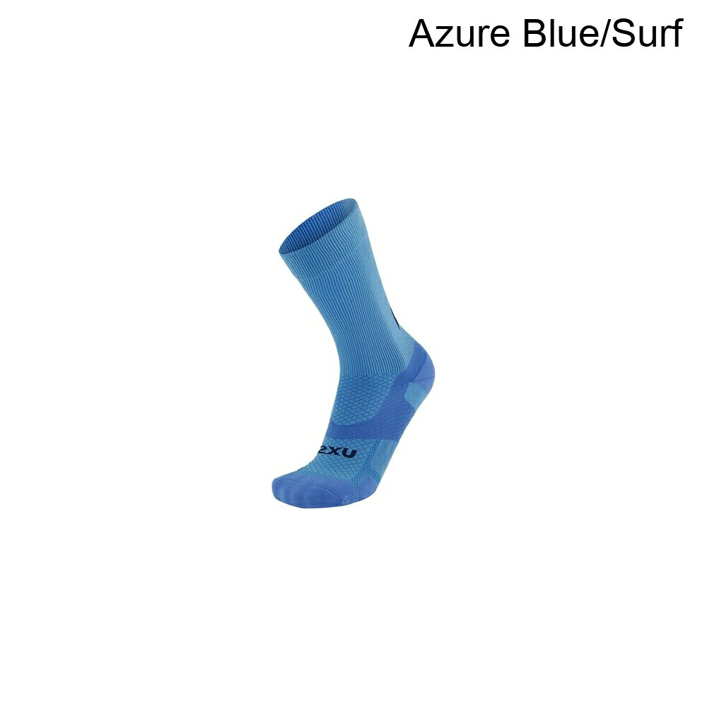 (取寄) ツータイムズユー ベクター ライト クッション クルー ソック 2XU Vectr Light Cushion Crew Sock Azure Blue/Surf