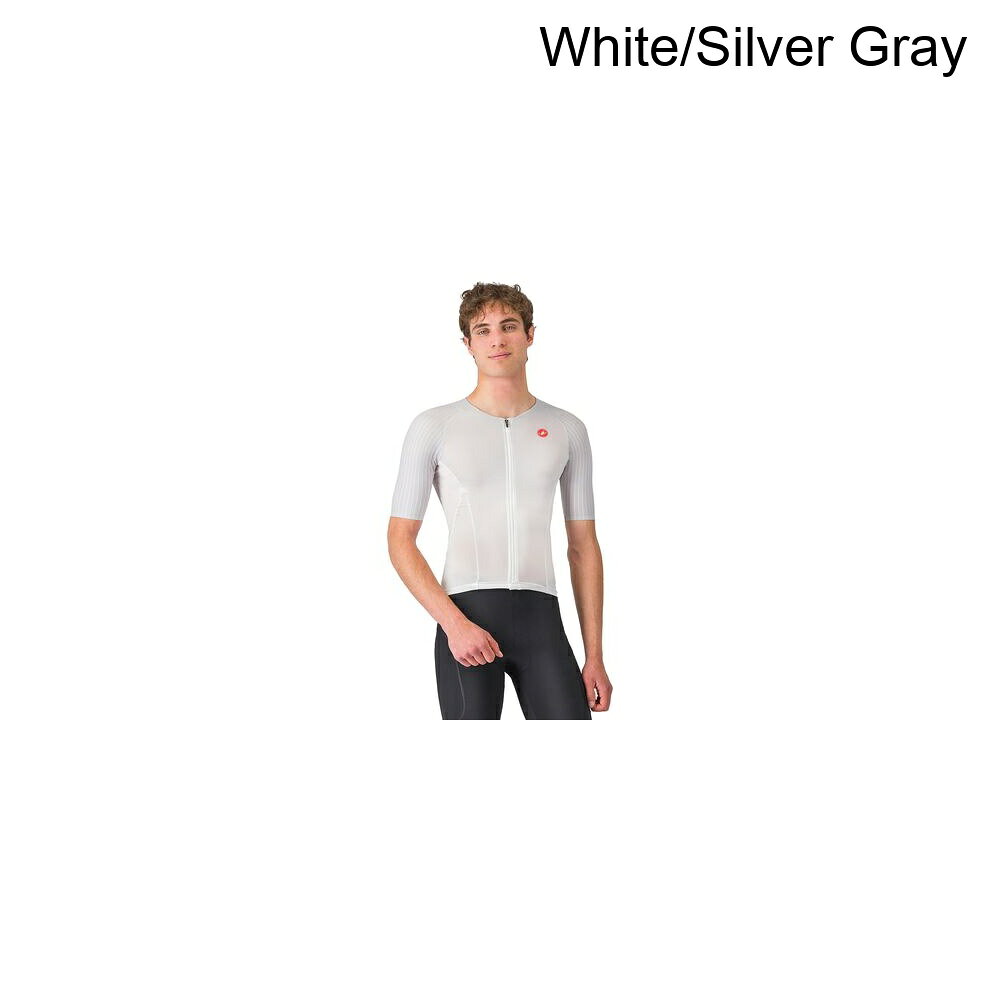 (取寄) カステリ メンズ フリー スピード 3 レース トライ トップ - メンズ Castelli men Free Speed 3 Race Tri Top - Men's White/Silver Gray