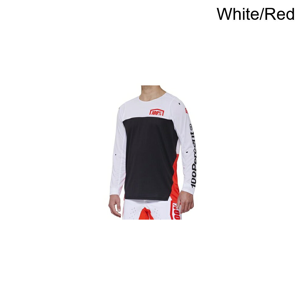 (取寄) 100% メンズ R-コア X DH ロング-スローブ ジャージ - メンズ 100% men R-Core X DH Long-Sleeve Jersey - Men's White/Red