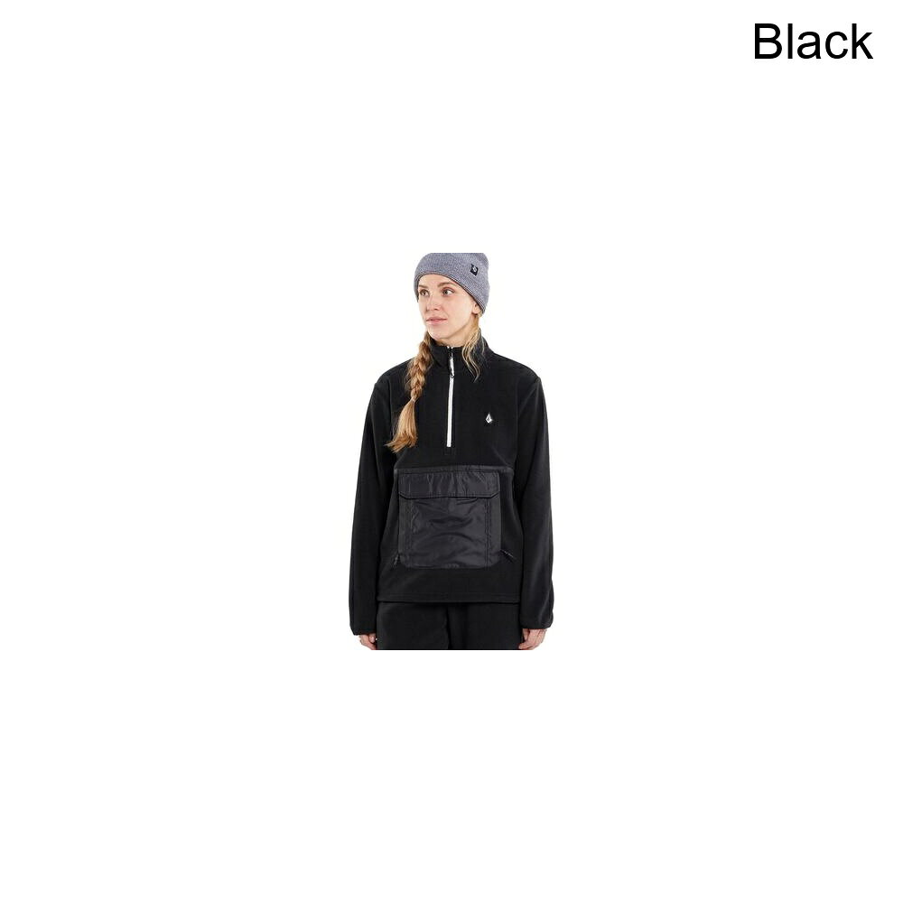 (取寄) ボルコム メンズ ポラール フリース フーデット 1/2-ジップ ジャケット - メンズ Volcom men Polar Fleece Hooded 1/2-Zip Jacket - Men's Black