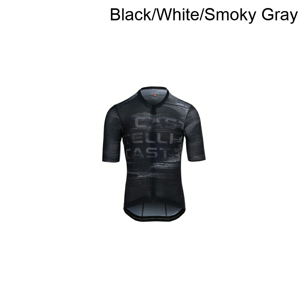(取寄) カステリ メンズ ストレイタス ロゴ リミテッド エディション ジャージ - メンズ Castelli men Stratus Logo Limited Edition Jersey - Men's Black/White/Smoky Gray