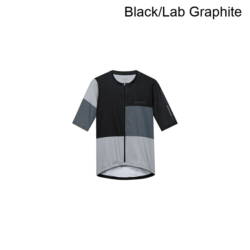 (取寄) ゴアウェア メンズ ブロック ショートスリーブ ジャージ - メンズ GOREWEAR men SWIFTRIDE Block Short-Sleeve Jersey - Men's Black/Lab Graphite