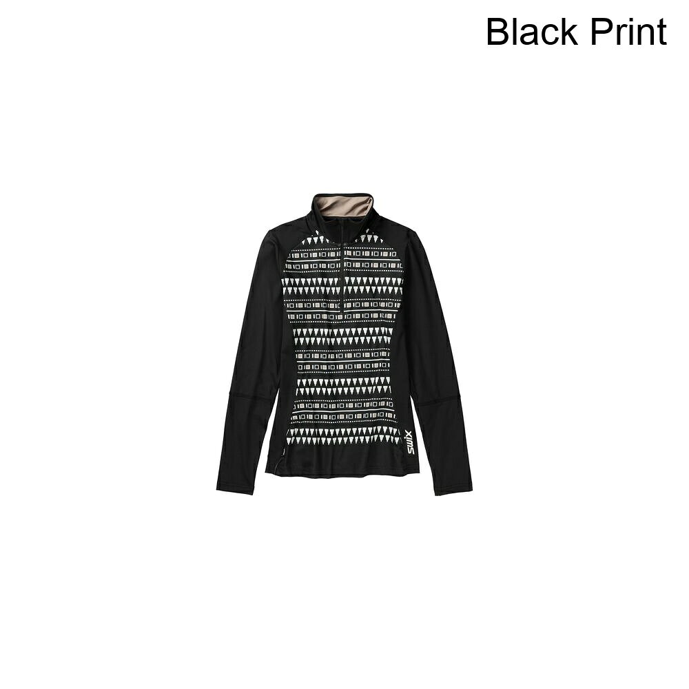 (取寄) スウィックス レディース ティスタ 1/2-ジップ ミッド レイヤー トップ - ウィメンズ Swix women Tista 1/2-Zip Mid Layer Top - Women's Black Print