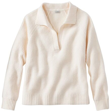 Rakuten - (取寄) エルエルビーン レディース スーパーソフト ワッフル ポロ - ウィメンズ L.L.Bean women SuperSoft Waffle Polo - Women's Cream