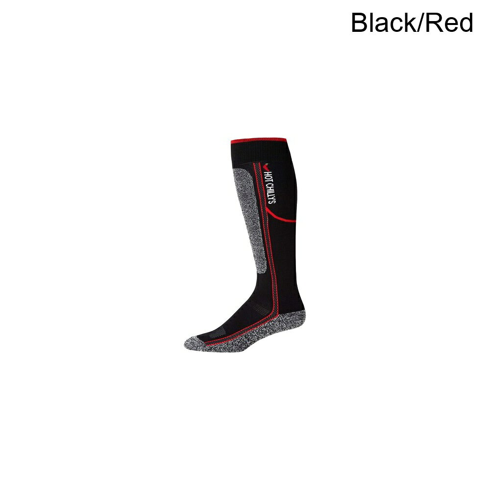 (取寄) ホットチリーズ メンズ エリート ミッド ボリューム ソック - メンズ Hot Chilly's men Elite Mid Volume Sock - Men's Black/Red