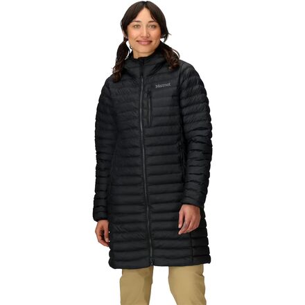 (取寄) マーモット レディース エコー フェザーレス ロング ジャケット - ウィメンズ Marmot women Echo Featherless Long Jacket - Women's Black Shiny