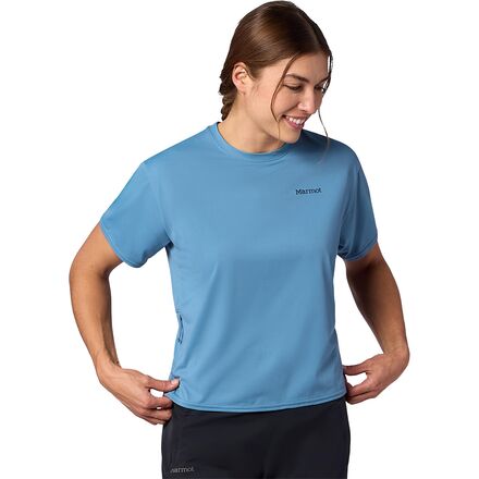 (取寄) マーモット レディース ショートスリーブ クルー トップ - ウィメンズ Marmot women AirExchange SolarShield Short-Sleeve Crew Top - Women's Summer Storm