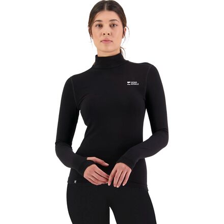 Outdoor Wear - (取寄) モンスロイヤル レディース カスケード メリノ フレックス 200 モック-ネック トップ - ウィメンズ Mons Royale women Cascade Merino Flex 200 Mock-Neck Top - Women's Black2