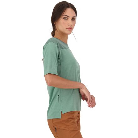 (取寄) モンスロイヤル レディース ディバージョン メリノ ショートスリーブ バイク ジャージ - ウィメンズ Mons Royale women Diversion Merino Short-Sleeve Bike Jersey - Women's Thyme/Cypress