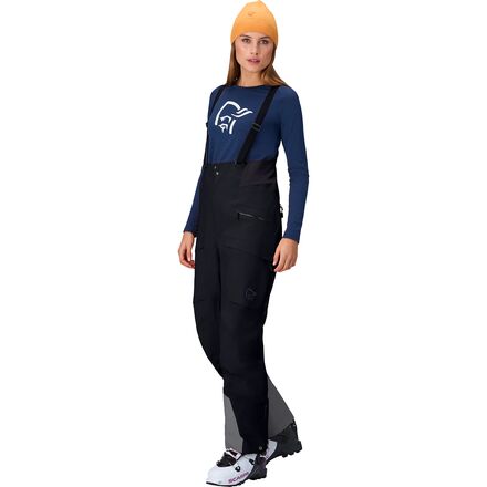 (���) �Υ����� ��ǥ����� �⥢ ����-�ƥå��� �����ڥå� - ������� Norrona women More GORE-TEX Salopette - Women's Caviar