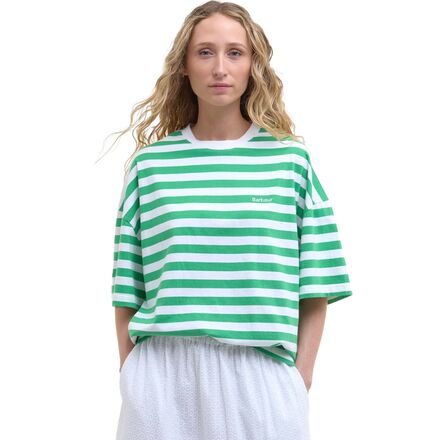 T-Shirts - (取寄) バブアー レディース アビー トップ - ウィメンズ Barbour women Abby Top - Women's White/Kelly Green