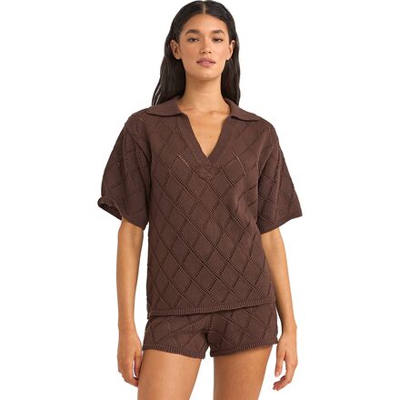 (取寄) リズム レディース アイランダー カラード ニット シャツ - ウィメンズ Rhythm women Islander Collared Knit Shirt - Women's Chocolate