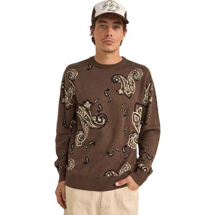 Rakuten - (取寄) リズム メンズ モヘア ペイズリー ニット セーター - メンズ Rhythm men Mohair Paisley Knit Sweater - Men's Tobacco