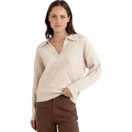 (取寄) リズム レディース レキシー V-ネック カラード ジャンパー - ウィメンズ Rhythm women Lexie V-Neck Collared Jumper - Women's Natural