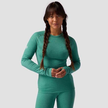 Rakuten - (取寄) バックカントリー レディース RWS メリノ ベースレイヤー— クルー トップ - ウィメンズ Backcountry women Cedars RWS Merino Lt-Wt Baselayer Crew Top - Women's Gearhead Green