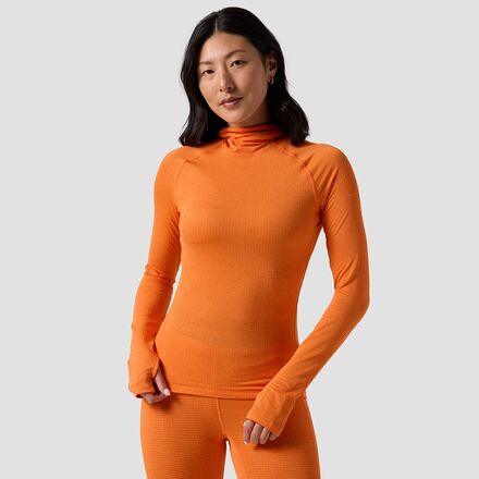 (取寄) バックカントリー レディース パインズ ベースレイヤー— バラクラバ トップ - ウィメンズ Backcountry women Pines Microgrid Ultra-Lt Baselayer Balaclava Top - Women's Boundary Orange