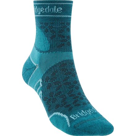 Socks - (取寄) ブリッジデール レディース トレイル ラン Lw T2 メリノ パフォーマンス 3/4 クルー ソック - ウィメンズ Bridgedale women Trail Run LW T2 Merino Performance 3/4 Crew Sock - Women's Teal
