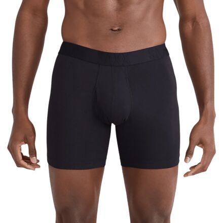 Rakuten - (取寄) サックス メンズ ドロップテンプ クーリング コットン ボクサー ブリーフ + フライ - メンズ SAXX men DropTemp Cooling Cotton Boxer Brief + Fly - Men's Black